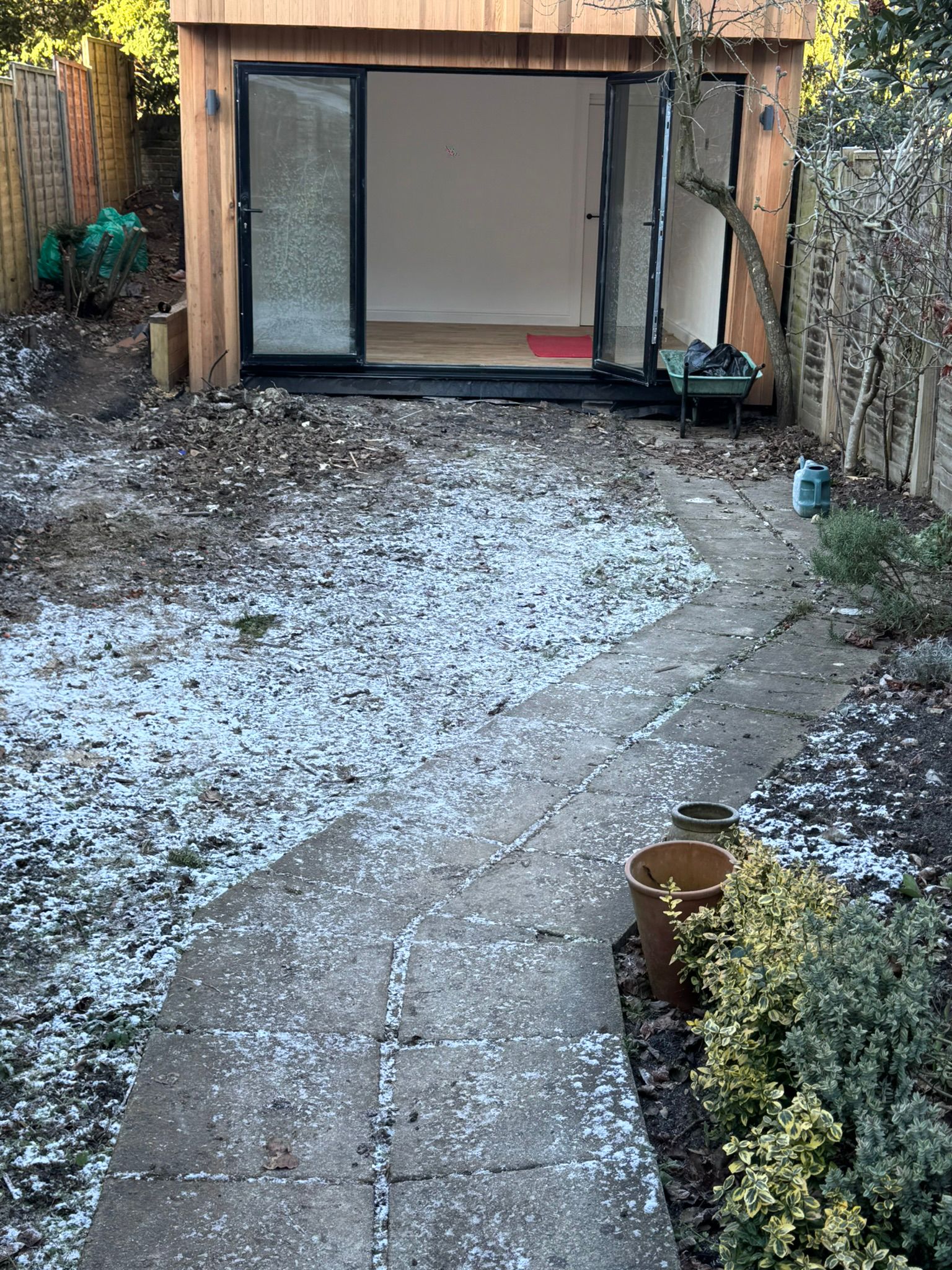 After garden waste and rubble removal