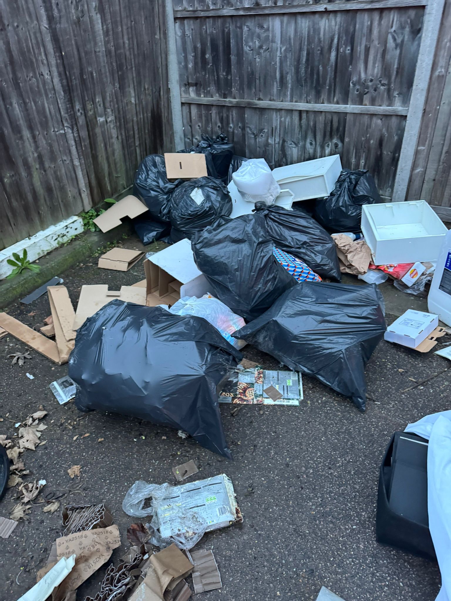 Before household rubbish removal